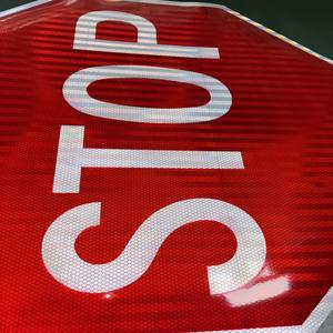 Özel yazdırılabilir hız sınırı dur ve yavaş güvenlik yansıtıcı dikkat trafik yol işareti tabela çıkartmaları uyarı için - Product Image 3