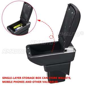 Reposabrazos para Coche Ford Focus 2 MK2 2005-2011, Consola Central con Caja de Almacenamiento, Soporte de Cuero, 7 Puertos USB, Cenicero y Portavasos - Product Image 3