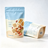 Op maat gemaakte verpakkingstas, hersluitbaar, gravure bedrukt, staande pouch met vochtbestendige ritssluiting voor het bewaren van snacks en noten (aangepast logo)