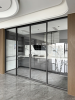 Pintu Geser Aluminium Modern Kaca Ganda Tempered Tahan Air Kedap Suara Hemat Energi untuk Kamar Tidur Hotel