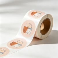 Étiquettes autocollantes rondes en vinyle personnalisées avec logo privé, étanches, pour l'emballage