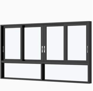 Ventana Corredera de Aluminio con Vidrio Templado, Diseño de Rejillas, Resistente a la Humedad, Insonorizada, Ventana Corredera de Aluminio con Doble Acristalamiento - Product Image 1