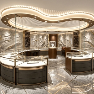 Vitrine à bijoux en bois LED <span class=keywords><strong>de</strong></span> luxe sur mesure, comptoir incurvé durable <span class=keywords><strong>de</strong></span> haute qualité pour les boutiques <span class=keywords><strong>de</strong></span> bijoux <span class=keywords><strong>de</strong></span> mode <span class=keywords><strong>de</strong></span> style <span class=keywords><strong>Pandora</strong></span> - Product Image 5