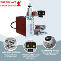 Machine de marquage laser à fibre de type split 20W 30W 50W, graveur laser de bureau pour métal, plastique, acier inoxydable, or, argent