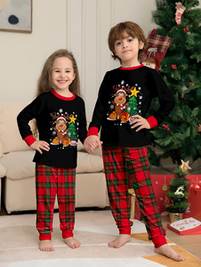 Ensemble <span class=keywords><strong>de</strong></span> Pyjamas <span class=keywords><strong>de</strong></span> Noël Familial à Carreaux Verts en Coton avec Impression Numérique, Taille Élastique et Col Tricoté pour Femmes, <span class=keywords><strong>Tenue</strong></span> d'Été pour Fête <span class=keywords><strong>de</strong></span> Noël 2 - Product Image 3