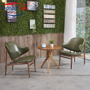 ชุดเฟอร์นิเจอร์ร้านอาหารสมัยใหม่ ชุดเก้าอี้และโต๊ะรับประทานอาหารหนังและไม้สำหรับร้านกาแฟ โต๊ะและเก้าอี้ร้านอาหารคาเฟ่ - Product Image 4