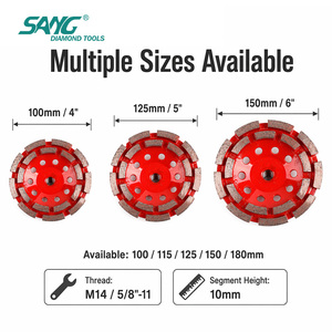 Disco Abrasivo de Doble Fila de Segmentos SANG para Pulir con Diamante, 100, <span class=keywords><strong>125</strong></span>, 150, 180 mm, para Concreto, Granito, Mármol, Ladrillo y Mampostería - Product Image 3