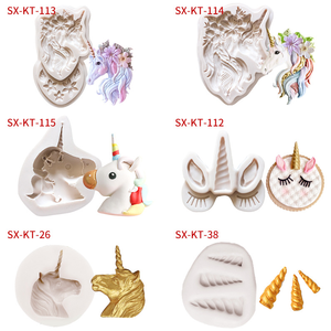 Moule en Silicone en forme de <span class=keywords><strong>licorne</strong></span> pour le chocolat, pour bonbons, Fondant, pour la cuisson du gâteau - Product Image 4