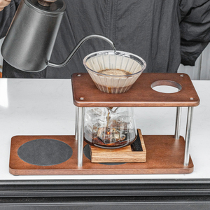 Multifunctional Coffee Bar <b>Tools</b> <b>Station</b> Decor Wooden Shelf Storage Pour Over Coffee Maker Worktop Dripper Stand - Product Image 4