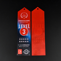 Rubans personnalisés en gros-grain à haute ténacité imprimés par sublimation, prix d'usine, tailles standard, trophée double face, 1er, 2e, 3e, 4e prix