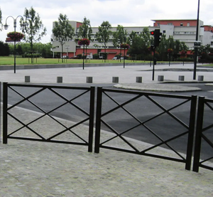 Barrière municipale extérieure en <span class=keywords><strong>fer</strong></span> forgé à <span class=keywords><strong>grille</strong></span> diamantée avec revêtement à haute teneur en zinc, antirouille - Product Image 4