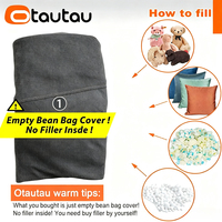 OTAUTAU Housse de pouf 2 places sans rembourrage, siège de sol, canapé, pouf, chaise longue, fauteuil inclinable, mobilier sans cadre SF007