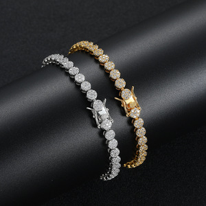 5Mm Round Full Zirconium Single-row <b>Couple</b> <b>Bracelet</b>, Accessories Zircon Tennis Chain Tanjing Fashion Lijing Necklace - Product Image 1
