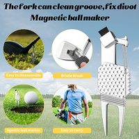 Nouveaux produits accessoires de golf en métal doré, outil de réparation de divot de golf rétractable en métal aluminium de haute qualité personnalisé