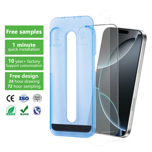 Aurey Hot Bán <span class=keywords><strong>2</strong></span>.5D HD gốm thủy tinh điện thoại di động bảo vệ màn hình bảo vệ phim với khay cài đặt cho Iphone 17 - Product Image 1