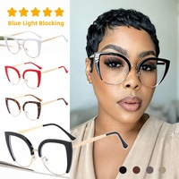 Dernières tendances de la mode féminine, montures optiques œil de chat, lunettes de vue personnalisées anti-lumière bleue pour femmes