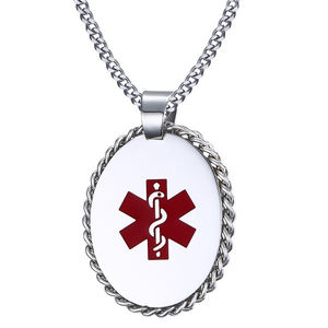 Tg שרשראות נירוסטה של tg גברים dainty תליון התראה רפואי מותאם אישית שרשרת חלקי חילוף תכשיטי אופנה - Product Image 6