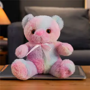 Bestseller 8 Zoll mehrfarbig flauschig niedlich LED glühend gefüllt Teddybär Plüschtiere Kinder Mädchen Geschenke