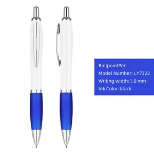 Colorful Plastic Ballpoint Pen Black Ink Pens With Custom Logo For Office School