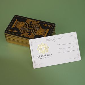Carte de visite de luxe de qualité supérieure avec logo personnalisé en or, carte postale, carte de remerciement pour entreprise, pour les petites entreprises - Product Image 3