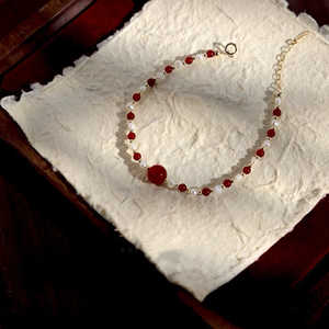 Collier de perles naturelles WENCHI et nouveau bracelet en agate chinoise, bijoux fins, 30g - Product Image 1