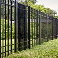 Clôture en aluminium ornementale facilement assemblable et panneau de clôture tubulaire coulissant pour jardin et clôtures commerciales