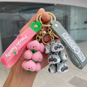 Móc khóa thú cưng dễ thương xếp chồng lên nhau, móc khóa xe hơi bằng silicon tinh tế dành cho nữ, phụ kiện túi xách theo xu hướng mới - Product Image 3