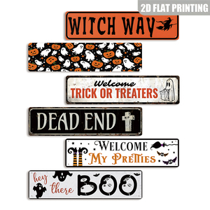 Panneau métallique d'Halloween effrayant « Dead End With Tombstone » - Product Image 1