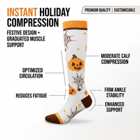 Chaussettes de compression personnalisées pour Halloween, pour femmes et hommes, à compression graduée 20-30 mmHg, hauteur genou, pour athlétisme, course à pied, infirmières, sport, chaussettes de compression