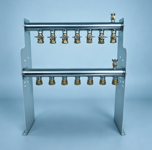 Colector de 7 Puertos para Calefacción por Suelo Radiante GHNOR7p, Colector de Distribución de Agua Caliente para Sistema de Calefacción Hidrónica por Suelo Radiante - Product Image 1