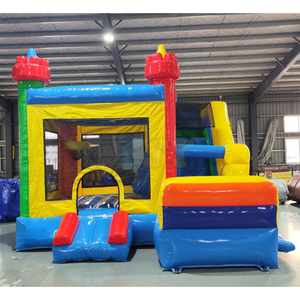 Château gonflable commercial avec toboggan sec/humide pour enfants, combo château gonflable géant, aire de jeux gonflable à <span class=keywords><strong>louer</strong></span> - Product Image 1