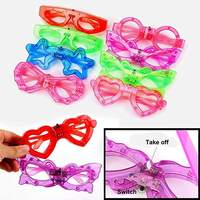 Lunettes LED 6 formes, 6 LED, en plastique, clignotantes, jouets lumineux, piles remplaçables, idéales pour concerts et anniversaires, vente en gros