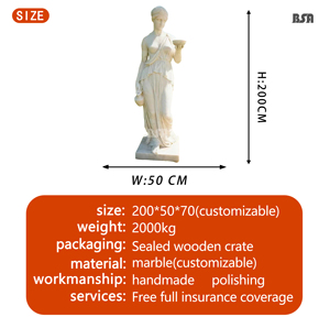 Statue en marbre sculptée à la main Sculpture en pierre naturelle Statue grecque <span class=keywords><strong>Hebe</strong></span> grandeur nature Statue en marbre grec taille personnalisée pour la décoration - Product Image 3