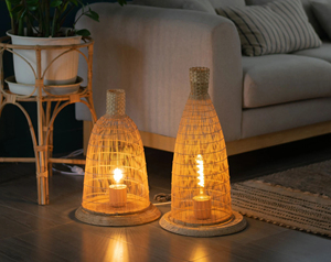 Bamboo Table Lamp Handwoven Rustic <b>Rattan</b> Weave <b>Lantern</b> Shade Home Decor Lighting OEM Supplier Vietnam Factory - Product Image 5