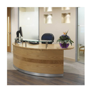Factory Outlet Modern Design Curved Glass Top <strong>Reception</strong> <strong>Desk</strong> - Product Image 1