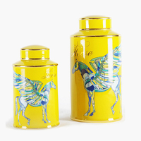 Midea — Vase en céramique de luxe, décoration artisanale de qualité supérieure avec motif de cheval