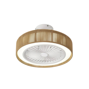 Plafonnier en bois LED blanc chaud 3500K, style rustique, montage en surface, télécommande, 220V, grande taille pour salon - Product Image 1