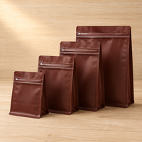 Sacs à café prêts à être expédiés en stock – Dernière collection en gros 125g 250g 500g – Emballage de grains de café à fond plat court avec valve