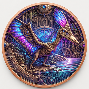 Moneda de Cobre Puro 999 de 1 oz con Pterodáctilo Tapejara, Relieve 3D de Alta Definición, con Acabado UV Tipo Proof, Regalo para Aficionados a los Fósiles y Dinosaurios, Artesanía Metálica - Product Image 2