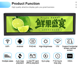Pantalla Ultra ancha de 19 pulgadas, barra estirada de señalización Digital, tipo TFT, <span class=keywords><strong>LCD</strong></span>, Monitor, fabricantes - Product Image 2