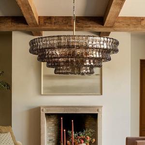 Lampadario Moderno Americano di Lusso per <span class=keywords><strong>Soggiorno</strong></span>, Lampada a Sospensione Rotonda per Villa, Camera da Letto, Sala da Pranzo, Grande Lampadario Decorativo - Product Image 1