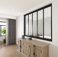 Fenêtre à persiennes au design moderne, ouverture horizontale, double vitrage en verre trempé, cadre en fer, moustiquaire magnétique en fibre de verre