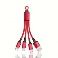 Câble de charge rapide 3 en 1 2A USB pour téléphone, type C, micro USB, porte-clés