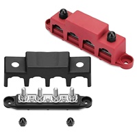 200-250A 4 pôles Rv Yacht Bus M8M10 goujon de câblage à courant élevé Rouge noir bloc de distribution à 4 goujons barre collectrice