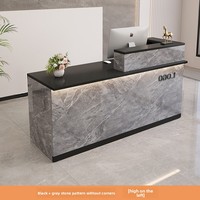 QT-224X Comptoir de caisse d'angle simple et moderne en bois avec rangement, petite table de bar, armoire pour salon de beauté et salon de coiffure