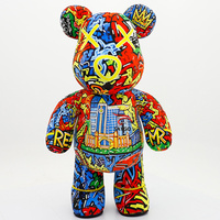 Costume de mascotte gonflable géant ours graffiti de 2,6 m, tenue de personnage de dessin animé gonflable pour adulte, idéal pour événements et carnavals