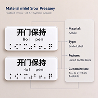Plaque d'identification tactile en braille en acrylique blanc, points braille en relief, texte personnalisable, taille sur mesure, multi-scènes