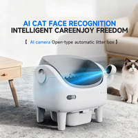 Litière automatique intelligente OEM Al Model pour chat, en ABS, conception entièrement ouverte pour la désodorisation et la purification