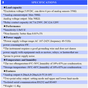 PSD3108 <strong>Digital</strong> <strong>Weighing</strong> Controller Load Cell <strong>Indicator</strong> LED <strong>Display</strong> with RS232 OEM Customized Support - Product Image 2