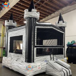 Vente chaude Château gonflable commercial en PVC noir et blanc 4x4m Facile à installer Château gonflable personnalisé pour le plaisir - Product Image 1
